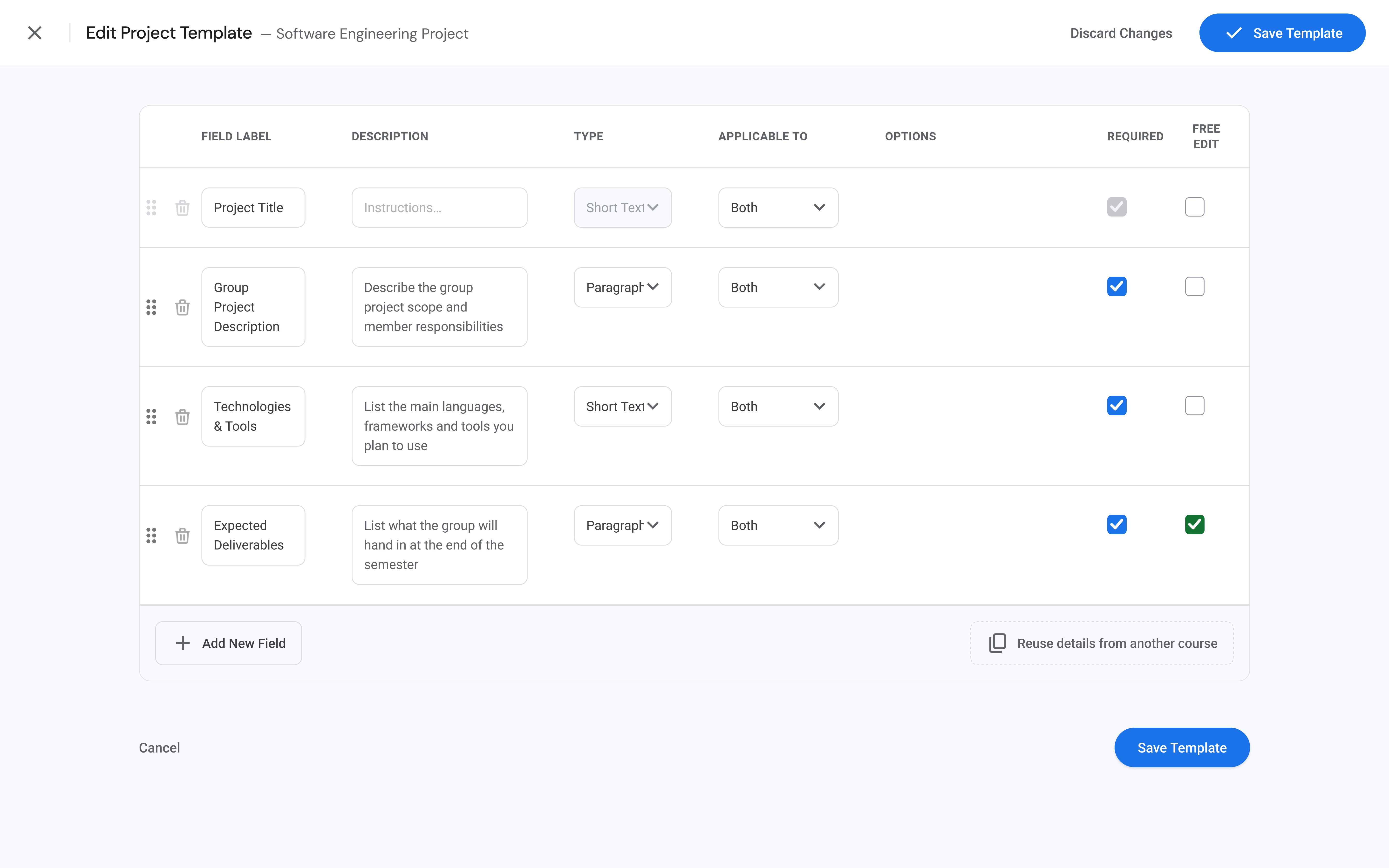 Create forms for any assignment