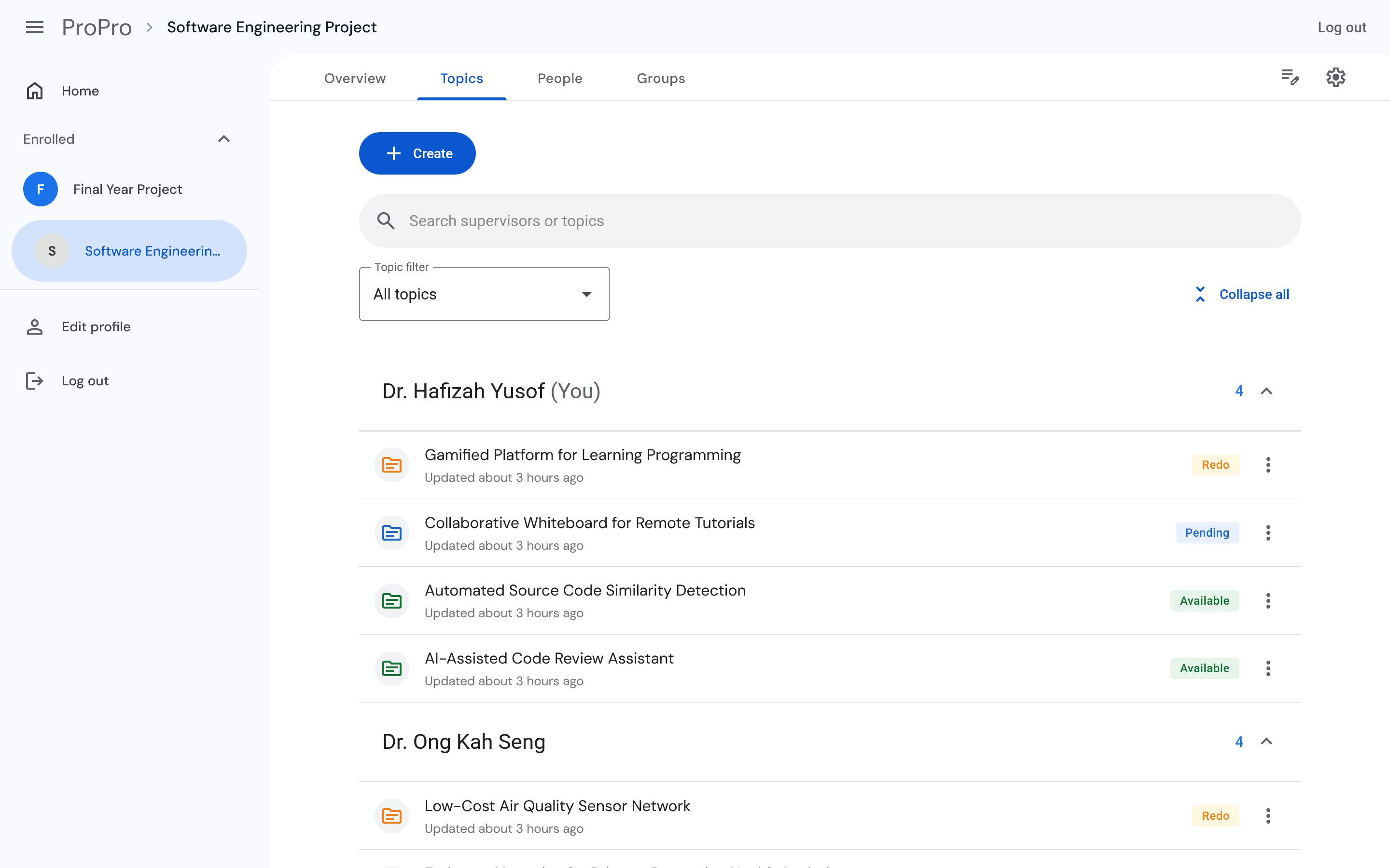 See which topics are still open